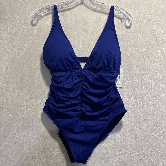 La Blanca Island Convertible Strap Mio Swimsuit Royal Cobalt Blue Size 12 NWT - Picture 1 of 10